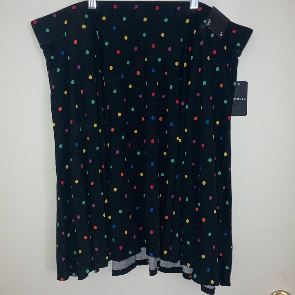 Torrid rainbow polka dot super soft skirt